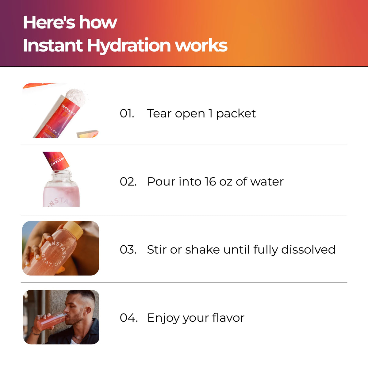 Instant Hydration Sugar Free Electrolytes Powder Packets - Strawberry Lemon Electrolyte Drink Mix & Travel Essentials - Post Workout Recovery, Brain Health, Muscle & Tissue Support - 20 Sticks
