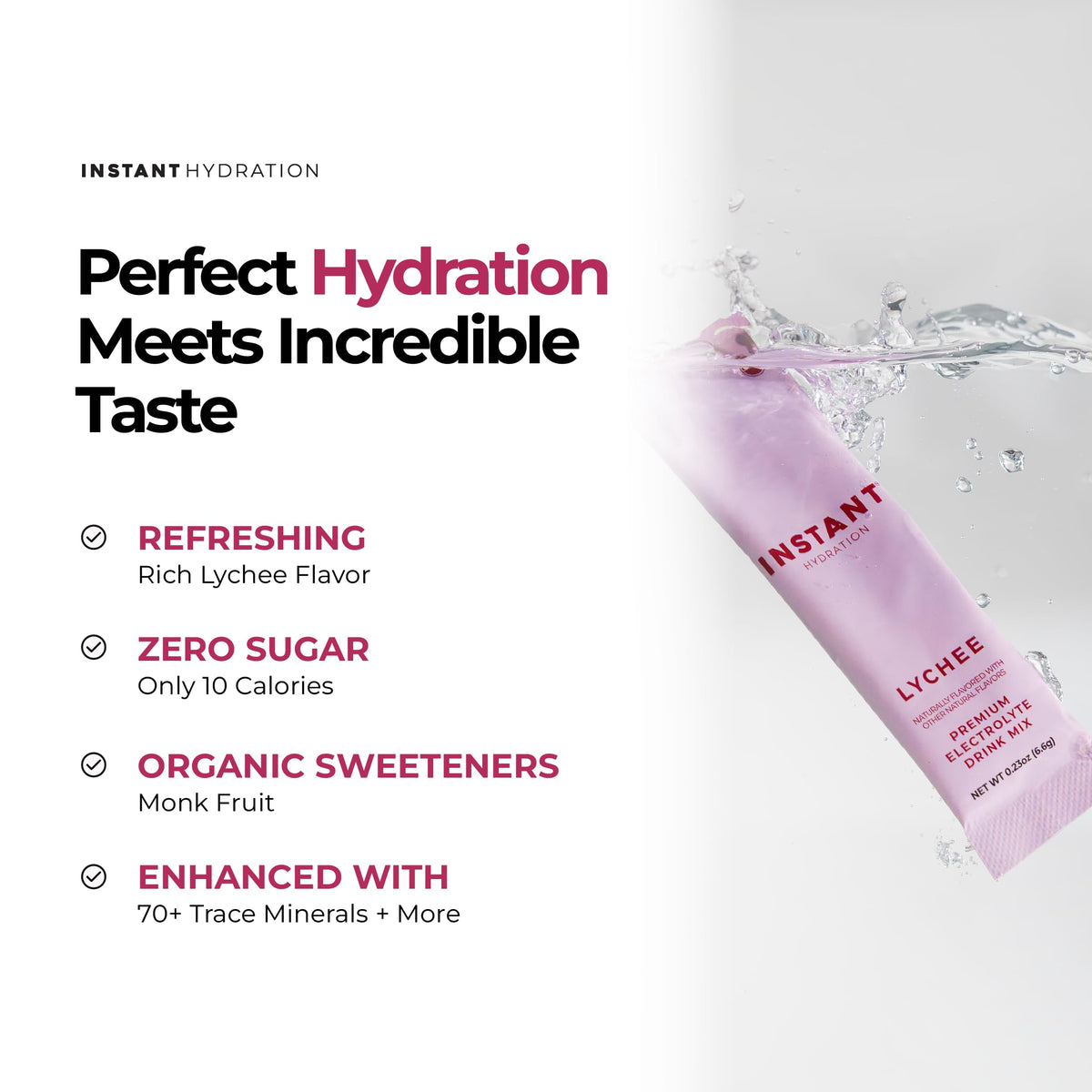 Instant Hydration Sugar Free Electrolytes Powder Packets - Strawberry Lemon Electrolyte Drink Mix & Travel Essentials - Post Workout Recovery, Brain Health, Muscle & Tissue Support - 20 Sticks