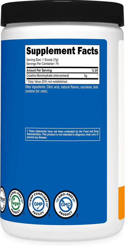 Nutricost Micronized Creatine Monohydrate Powder - 500g (100 Servings) - Pure Unflavored - 5g Per Serving - Non-GMO, Gluten Free