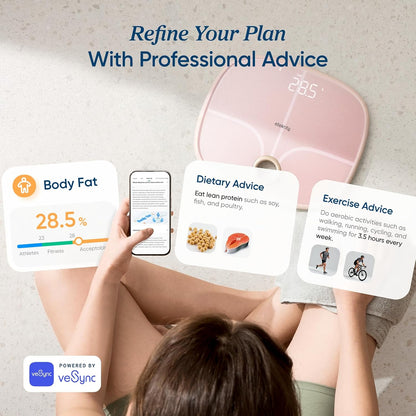 Etekcity Upgraded Smart Scale for Body Weight Fat and BMI, FSA Eligible
