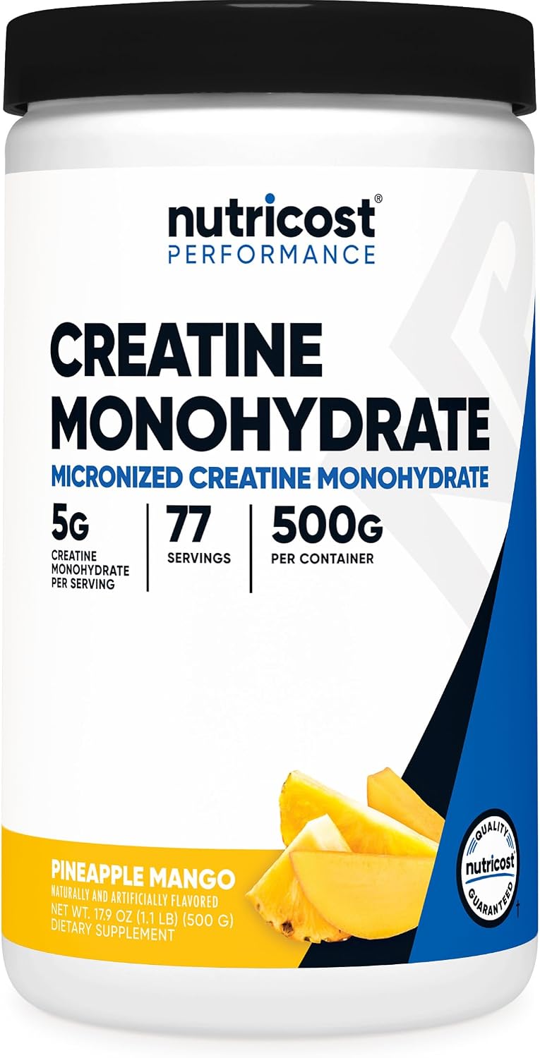 Nutricost Micronized Creatine Monohydrate Powder - 500g (100 Servings) - Pure Unflavored - 5g Per Serving - Non-GMO, Gluten Free
