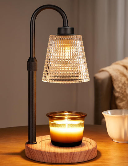 Gold Candle Warmer Lamp with Timer, Dimmable Candle Warmer for Jar Candles, Height Adjustable Wax Melts Warmer, Birthday Gifts for Women Mom, House Warming Gifts New Home Decor