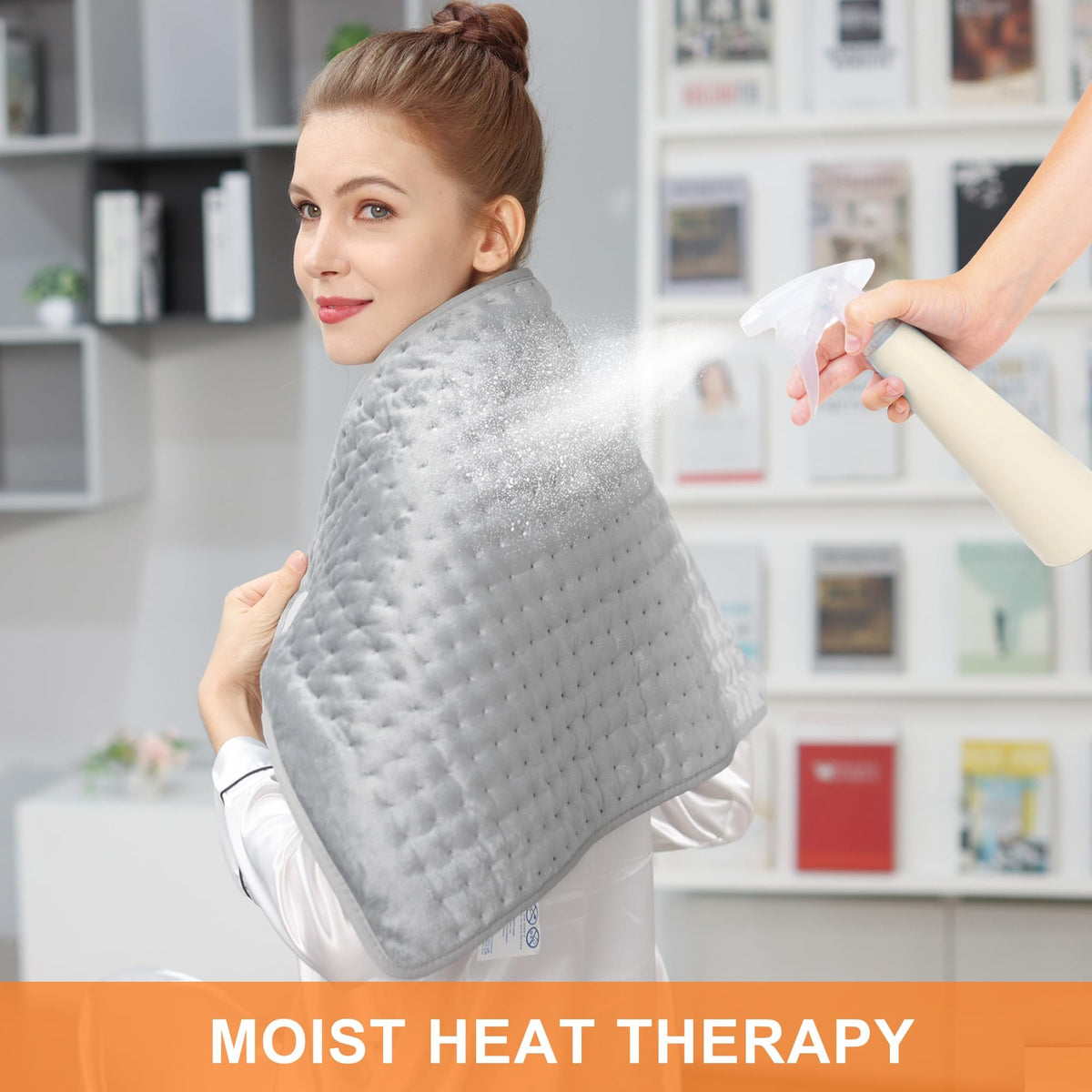 Heating Pad,Electric Heating Pad,Heating Pad for Back,Light Gray,24x12Inch