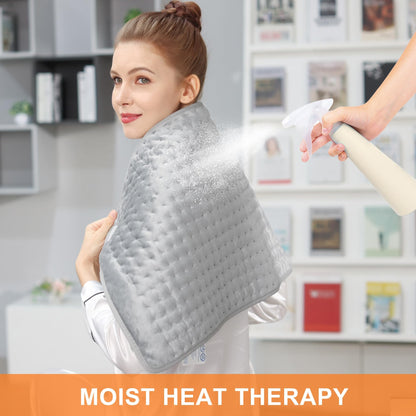 Heating Pad,Electric Heating Pad,Heating Pad for Back,Light Gray,24x12Inch