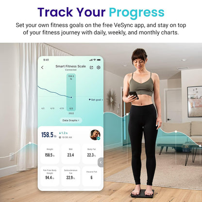 Etekcity Upgraded Smart Scale for Body Weight Fat and BMI, FSA Eligible