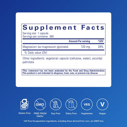 Pure Encapsulations Magnesium (Glycinate), 180 Capsules