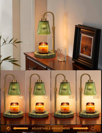 Gold Candle Warmer Lamp with Timer, Dimmable Candle Warmer for Jar Candles, Height Adjustable Wax Melts Warmer, Birthday Gifts for Women Mom, House Warming Gifts New Home Decor