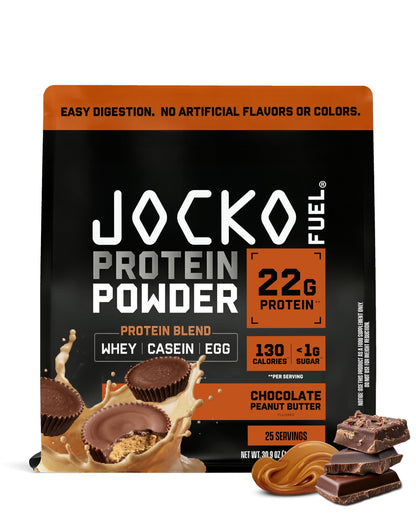 Jocko Fuel Whey Protein Powder, Gingerbread Cookie, 22g Protein, Digestive Enzymes + Probiotic Blend, No Sugar Added, with Essential Amino Acids + Electrolyte Minerals, 31 Servings