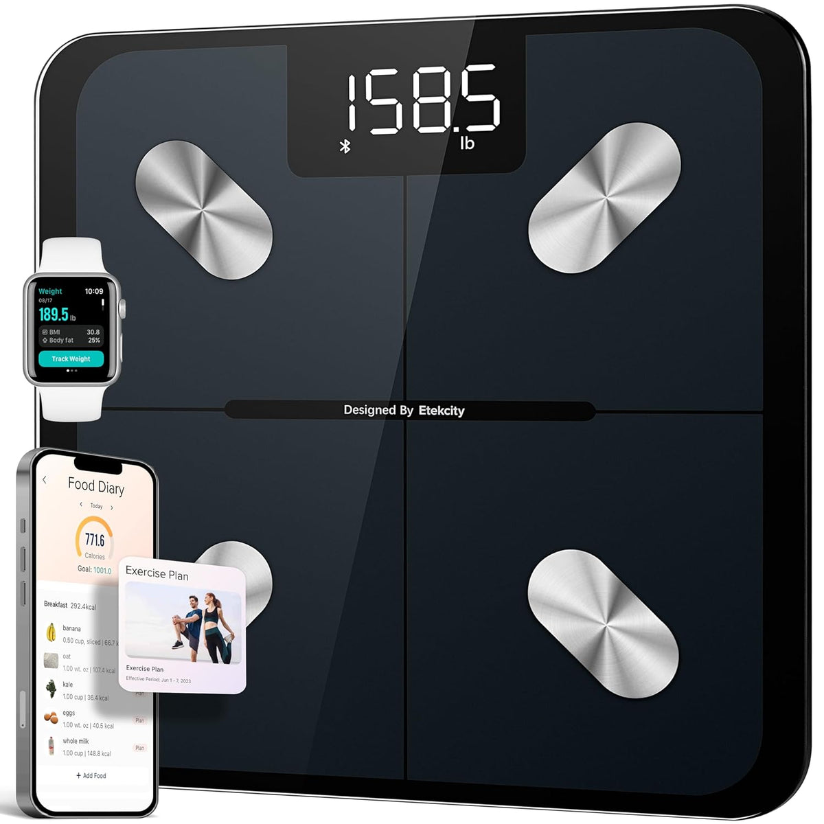 Etekcity Upgraded Smart Scale for Body Weight Fat and BMI, FSA Eligible
