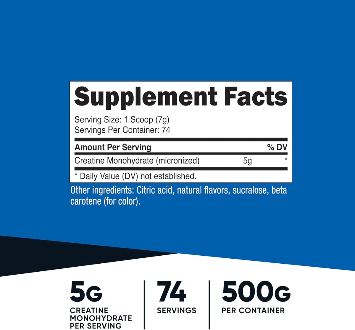 Nutricost Micronized Creatine Monohydrate Powder - 500g (100 Servings) - Pure Unflavored - 5g Per Serving - Non-GMO, Gluten Free