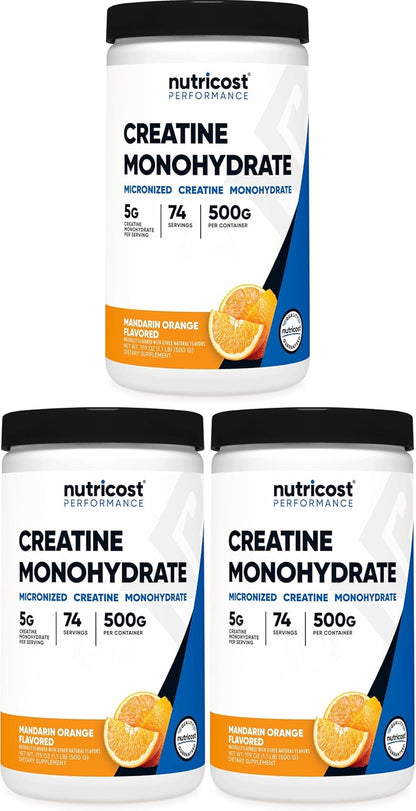 Nutricost Micronized Creatine Monohydrate Powder - 500g (100 Servings) - Pure Unflavored - 5g Per Serving - Non-GMO, Gluten Free