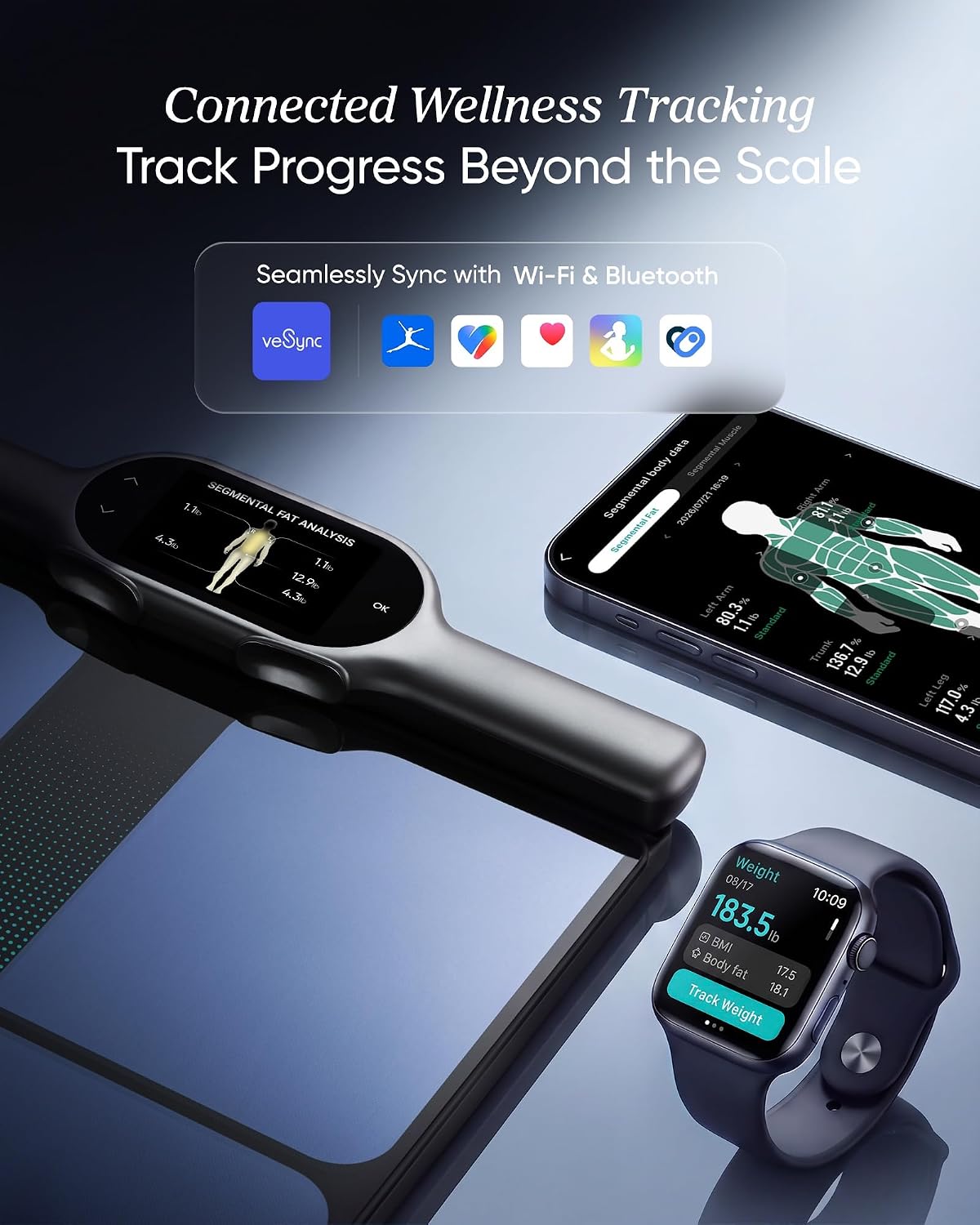 Etekcity Upgraded Smart Scale for Body Weight Fat and BMI, FSA Eligible