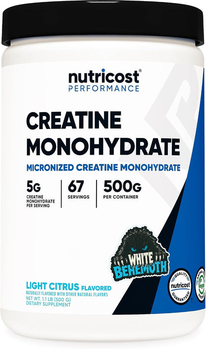 Nutricost Micronized Creatine Monohydrate Powder - 500g (100 Servings) - Pure Unflavored - 5g Per Serving - Non-GMO, Gluten Free