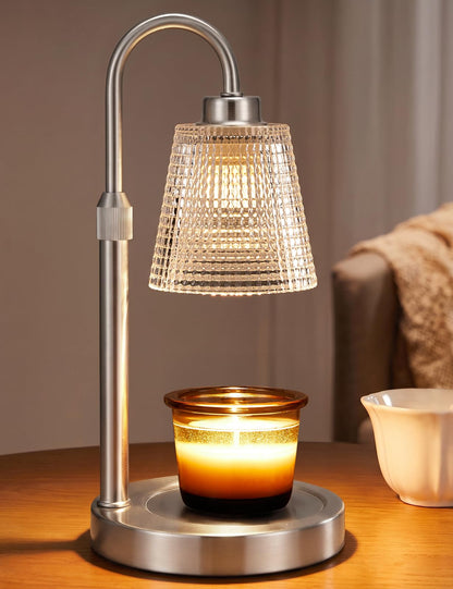 Gold Candle Warmer Lamp with Timer, Dimmable Candle Warmer for Jar Candles, Height Adjustable Wax Melts Warmer, Birthday Gifts for Women Mom, House Warming Gifts New Home Decor