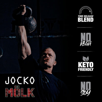 Jocko Fuel Whey Protein Powder, Gingerbread Cookie, 22g Protein, Digestive Enzymes + Probiotic Blend, No Sugar Added, with Essential Amino Acids + Electrolyte Minerals, 31 Servings