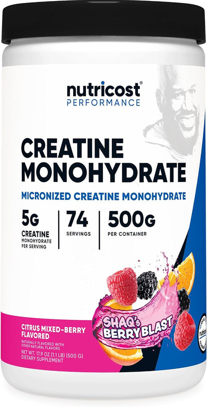 Nutricost Micronized Creatine Monohydrate Powder - 500g (100 Servings) - Pure Unflavored - 5g Per Serving - Non-GMO, Gluten Free
