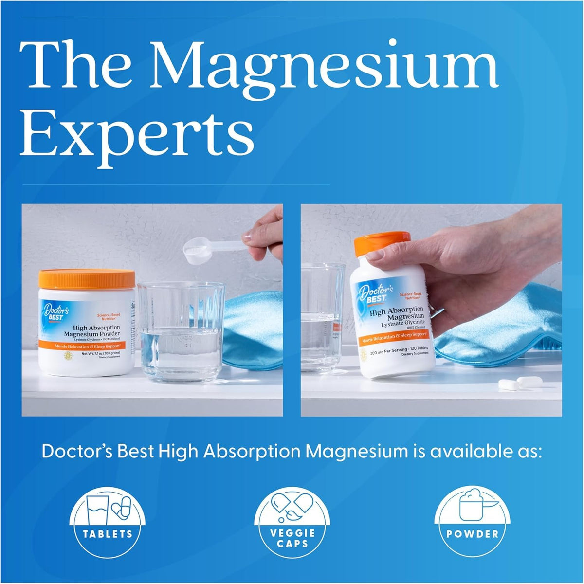 Doctor's Best High Absorption Magnesium Lysinate Glycinate, Chelated, Albion® TRAACS®, 240 Tablets (100 mg per Tablet)