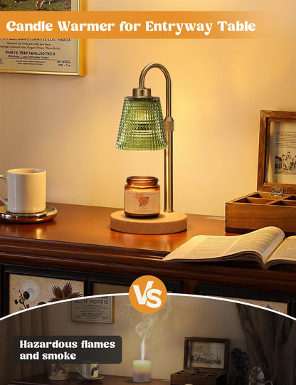 Gold Candle Warmer Lamp with Timer, Dimmable Candle Warmer for Jar Candles, Height Adjustable Wax Melts Warmer, Birthday Gifts for Women Mom, House Warming Gifts New Home Decor