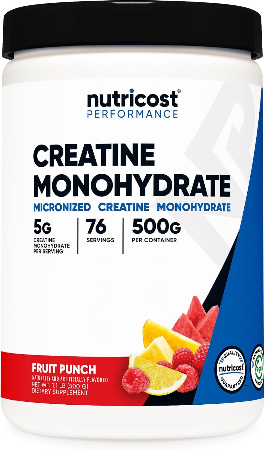 Nutricost Micronized Creatine Monohydrate Powder - 500g (100 Servings) - Pure Unflavored - 5g Per Serving - Non-GMO, Gluten Free