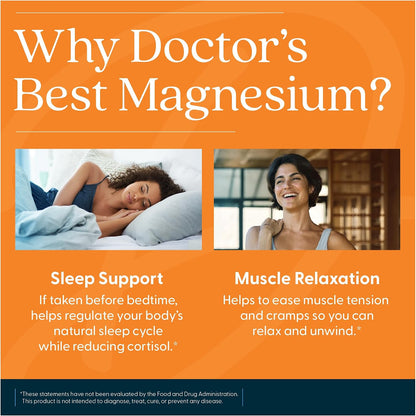 Doctor's Best High Absorption Magnesium Lysinate Glycinate, Chelated, Albion® TRAACS®, 240 Tablets (100 mg per Tablet)