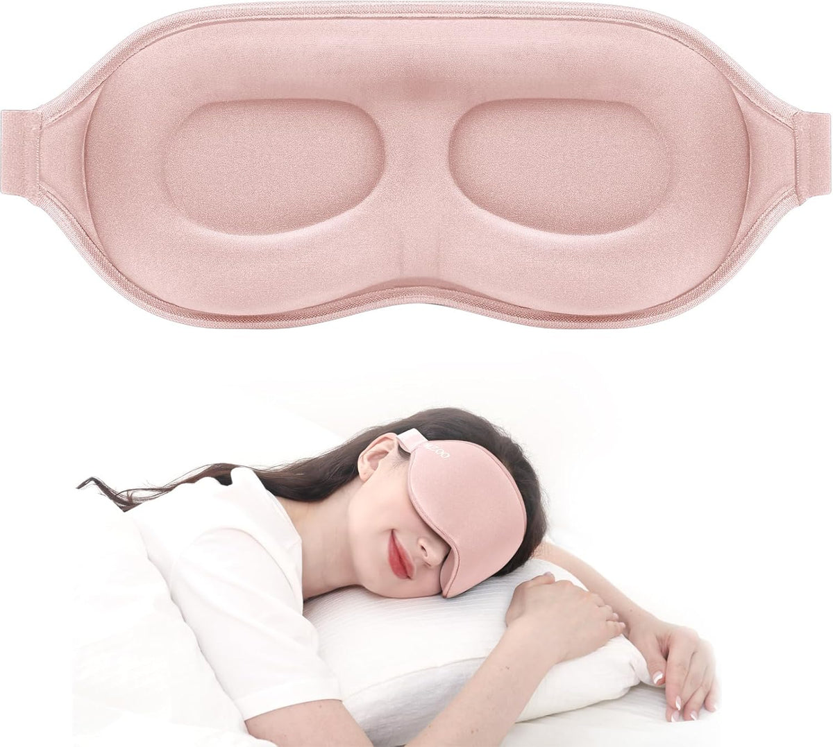 MZOO Luxury Sleep Mask, 3D Spacious for Long Lashes Blocking Light