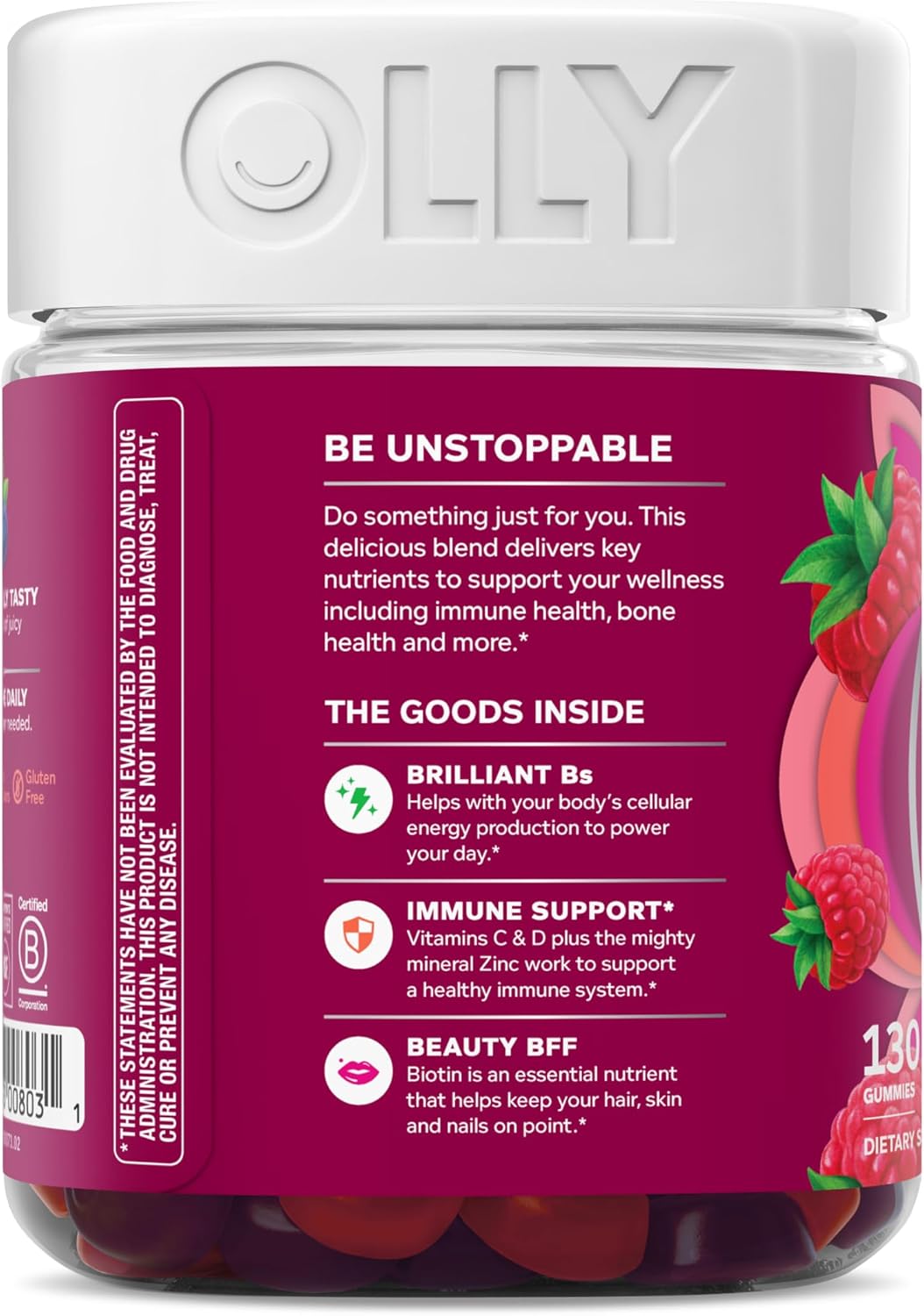 OLLY Women's Multivitamin, Supports Overall Wellness,* Biotin - 130 Count