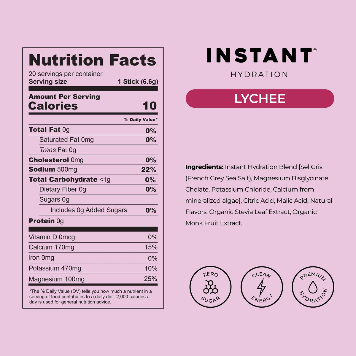 Instant Hydration Sugar Free Electrolytes Powder Packets - Strawberry Lemon Electrolyte Drink Mix & Travel Essentials - Post Workout Recovery, Brain Health, Muscle & Tissue Support - 20 Sticks