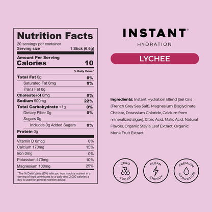 Instant Hydration Sugar Free Electrolytes Powder Packets - Strawberry Lemon Electrolyte Drink Mix & Travel Essentials - Post Workout Recovery, Brain Health, Muscle & Tissue Support - 20 Sticks