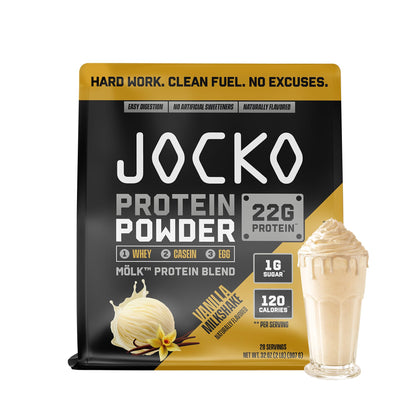 Jocko Fuel Whey Protein Powder, Gingerbread Cookie, 22g Protein, Digestive Enzymes + Probiotic Blend, No Sugar Added, with Essential Amino Acids + Electrolyte Minerals, 31 Servings