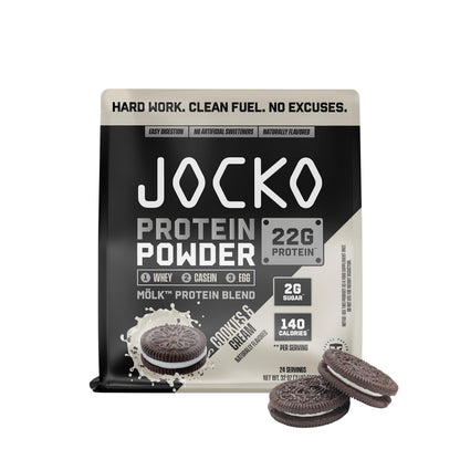 Jocko Fuel Whey Protein Powder, Gingerbread Cookie, 22g Protein, Digestive Enzymes + Probiotic Blend, No Sugar Added, with Essential Amino Acids + Electrolyte Minerals, 31 Servings