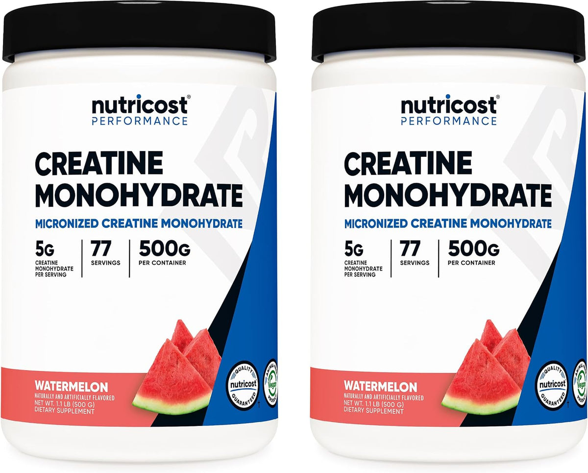 Nutricost Micronized Creatine Monohydrate Powder - 500g (100 Servings) - Pure Unflavored - 5g Per Serving - Non-GMO, Gluten Free