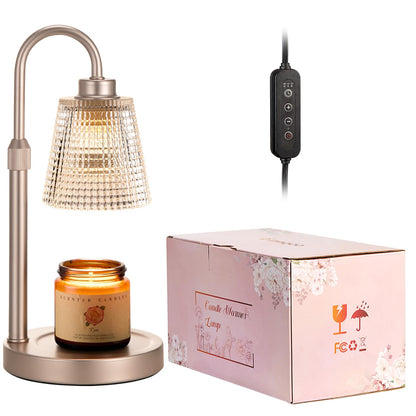 Gold Candle Warmer Lamp with Timer, Dimmable Candle Warmer for Jar Candles, Height Adjustable Wax Melts Warmer, Birthday Gifts for Women Mom, House Warming Gifts New Home Decor
