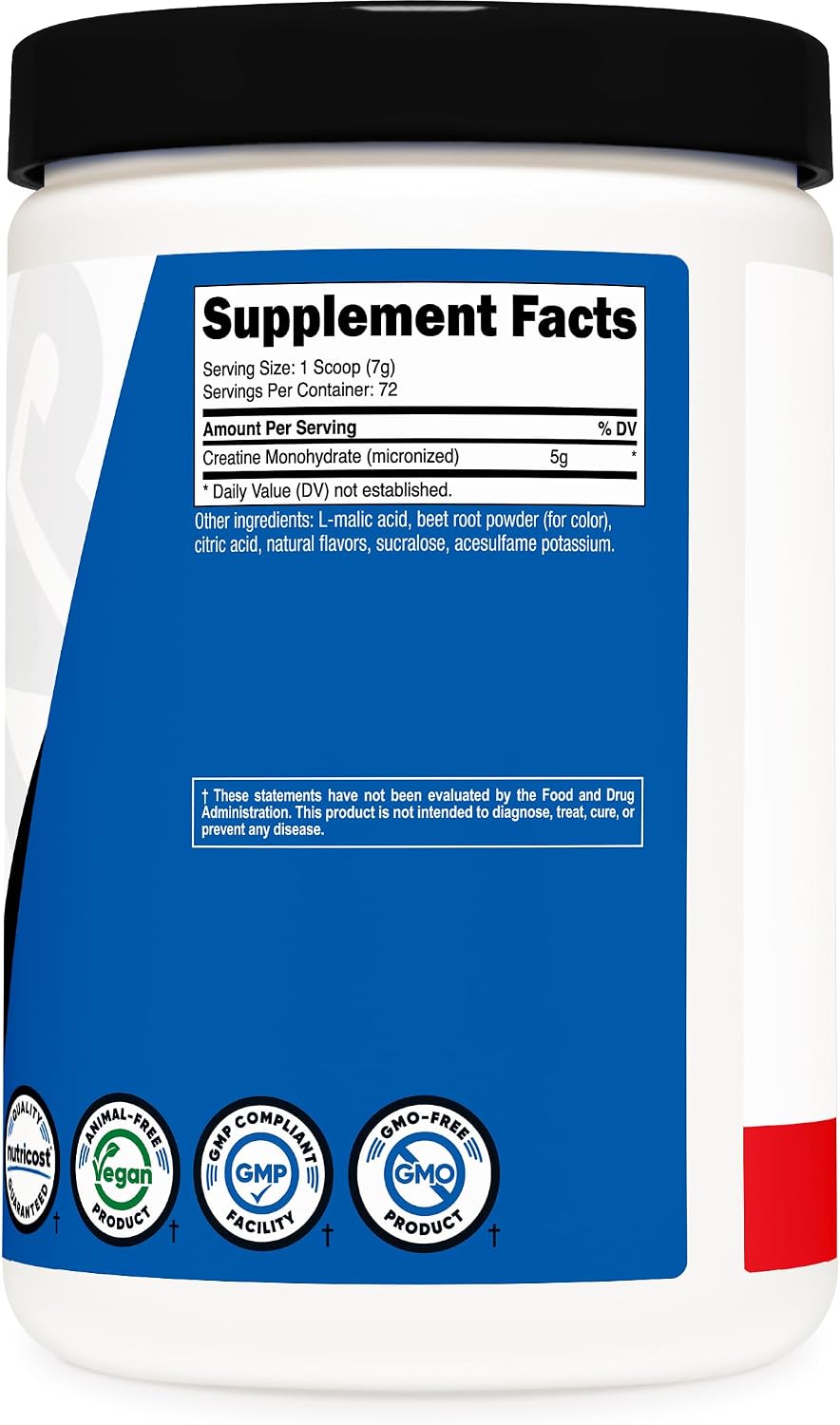 Nutricost Micronized Creatine Monohydrate Powder - 500g (100 Servings) - Pure Unflavored - 5g Per Serving - Non-GMO, Gluten Free