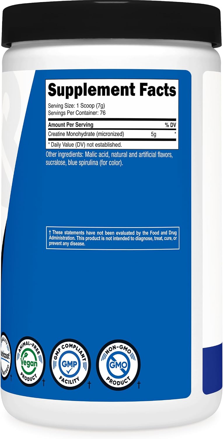 Nutricost Micronized Creatine Monohydrate Powder - 500g (100 Servings) - Pure Unflavored - 5g Per Serving - Non-GMO, Gluten Free
