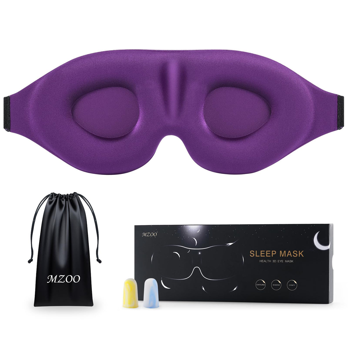 MZOO Luxury Sleep Mask, 3D Spacious for Long Lashes Blocking Light