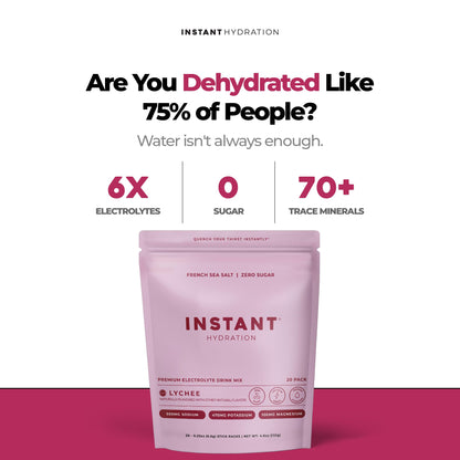 Instant Hydration Sugar Free Electrolytes Powder Packets - Strawberry Lemon Electrolyte Drink Mix & Travel Essentials - Post Workout Recovery, Brain Health, Muscle & Tissue Support - 20 Sticks