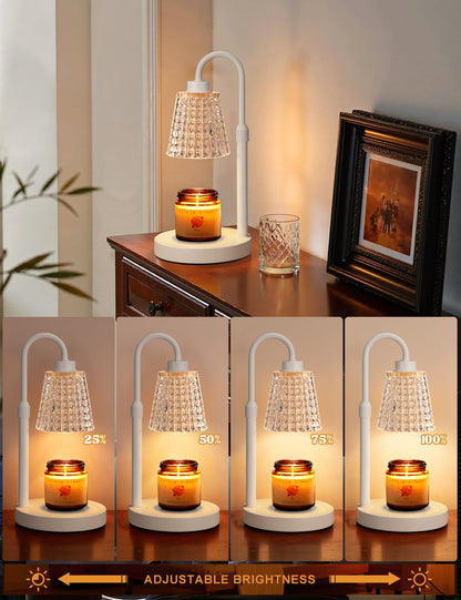 Gold Candle Warmer Lamp with Timer, Dimmable Candle Warmer for Jar Candles, Height Adjustable Wax Melts Warmer, Birthday Gifts for Women Mom, House Warming Gifts New Home Decor