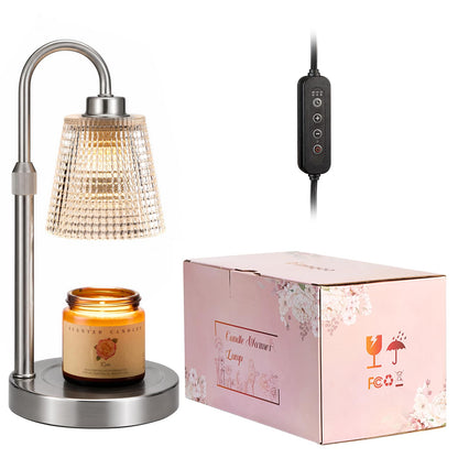 Gold Candle Warmer Lamp with Timer, Dimmable Candle Warmer for Jar Candles, Height Adjustable Wax Melts Warmer, Birthday Gifts for Women Mom, House Warming Gifts New Home Decor