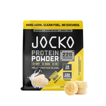Jocko Fuel Whey Protein Powder, Gingerbread Cookie, 22g Protein, Digestive Enzymes + Probiotic Blend, No Sugar Added, with Essential Amino Acids + Electrolyte Minerals, 31 Servings