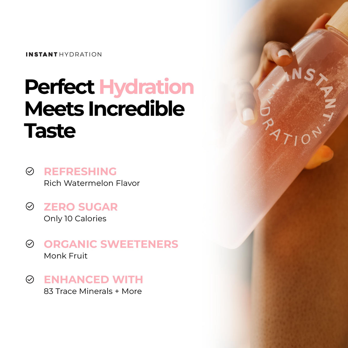 Instant Hydration Sugar Free Electrolytes Powder Packets - Strawberry Lemon Electrolyte Drink Mix & Travel Essentials - Post Workout Recovery, Brain Health, Muscle & Tissue Support - 20 Sticks