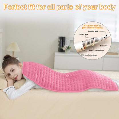 Heating Pad,Electric Heating Pad,Heating Pad for Back,Light Gray,24x12Inch