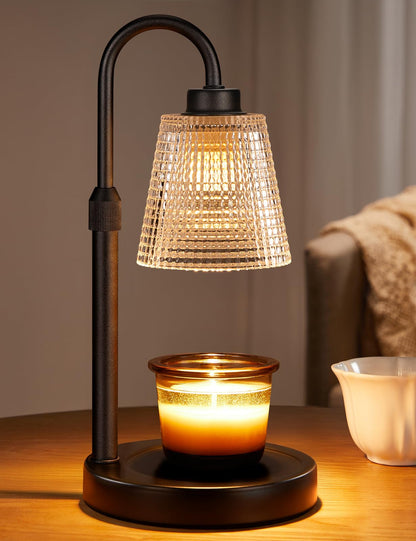 Gold Candle Warmer Lamp with Timer, Dimmable Candle Warmer for Jar Candles, Height Adjustable Wax Melts Warmer, Birthday Gifts for Women Mom, House Warming Gifts New Home Decor