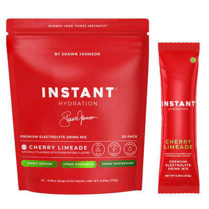 Instant Hydration Sugar Free Electrolytes Powder Packets - Strawberry Lemon Electrolyte Drink Mix & Travel Essentials - Post Workout Recovery, Brain Health, Muscle & Tissue Support - 20 Sticks