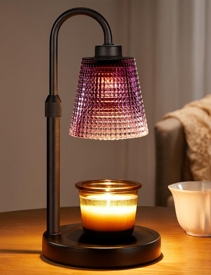 Gold Candle Warmer Lamp with Timer, Dimmable Candle Warmer for Jar Candles, Height Adjustable Wax Melts Warmer, Birthday Gifts for Women Mom, House Warming Gifts New Home Decor