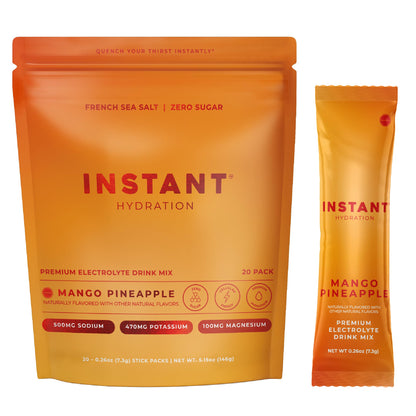 Instant Hydration Sugar Free Electrolytes Powder Packets - Strawberry Lemon Electrolyte Drink Mix & Travel Essentials - Post Workout Recovery, Brain Health, Muscle & Tissue Support - 20 Sticks