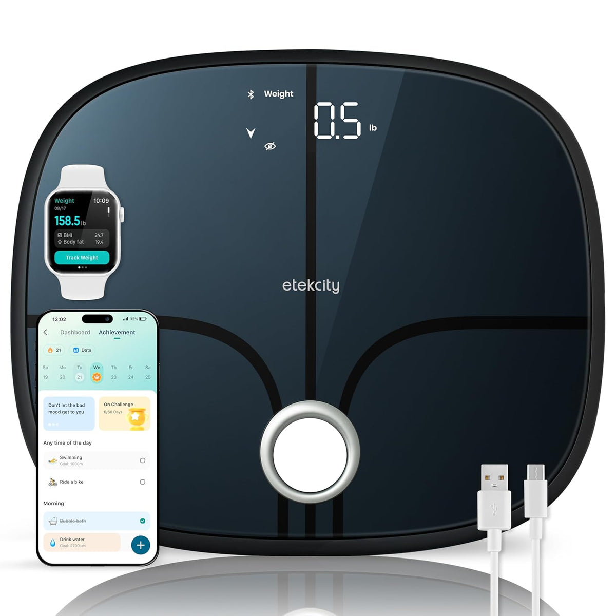 Etekcity Upgraded Smart Scale for Body Weight Fat and BMI, FSA Eligible