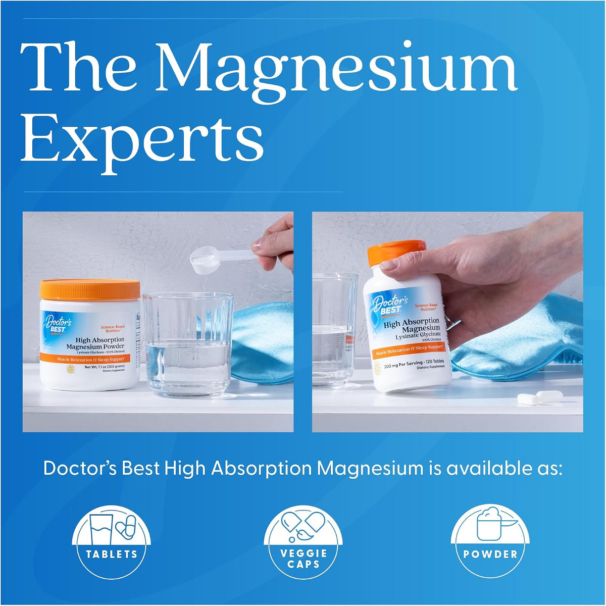 Doctor's Best High Absorption Magnesium Lysinate Glycinate, Chelated, Albion® TRAACS®, 240 Tablets (100 mg per Tablet)