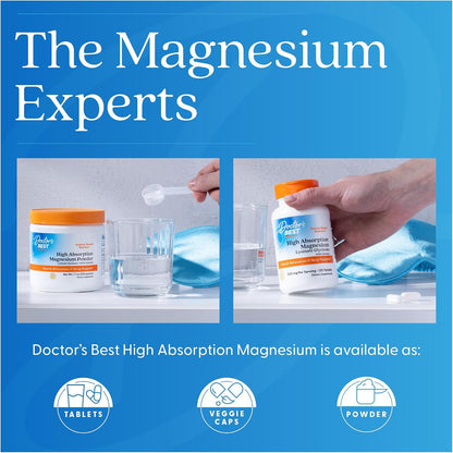 Doctor's Best High Absorption Magnesium Lysinate Glycinate, Chelated, Albion® TRAACS®, 240 Tablets (100 mg per Tablet)