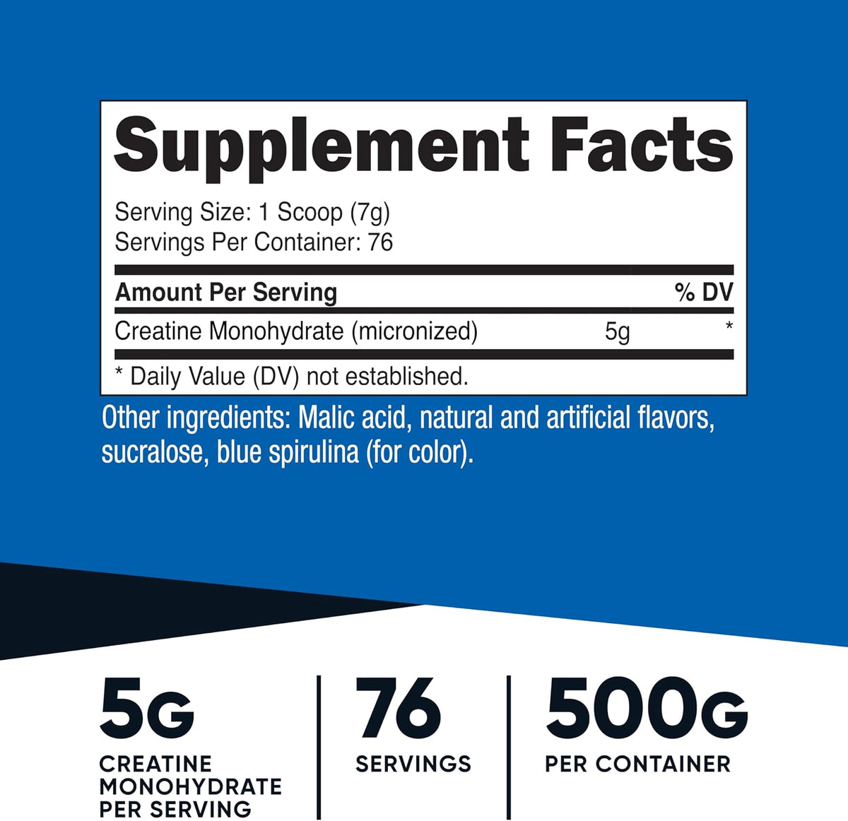 Nutricost Micronized Creatine Monohydrate Powder - 500g (100 Servings) - Pure Unflavored - 5g Per Serving - Non-GMO, Gluten Free