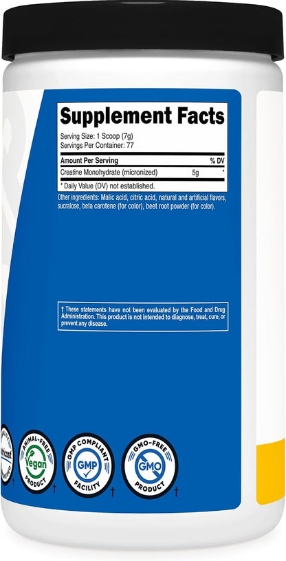 Nutricost Micronized Creatine Monohydrate Powder - 500g (100 Servings) - Pure Unflavored - 5g Per Serving - Non-GMO, Gluten Free